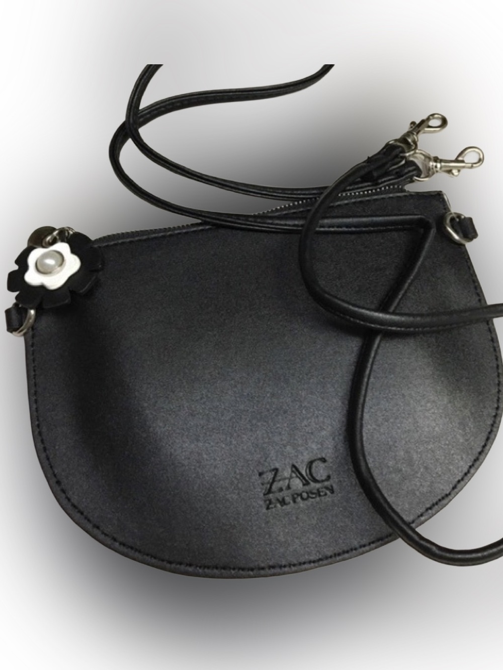 Zac Posen Celia Mini Daisy Black Crossbody Daisy & Metal Charms NWOT
